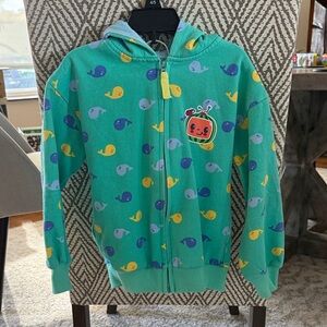 CoComelon Kids Green Whale Print Hoodie